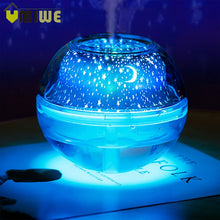 Charger l'image dans la galerie, Umiwe-Humidificateur USB Humidificateur Étoile / Lune Projection LED Veilleuse Aroma Diffuseur Humidificateur d'air pour bureau à domicile 500ml