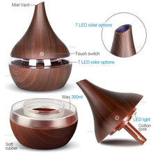 Charger l'image dans la galerie,   Searide-Humidificateur d'air USB Diffuseur d'arômes d'huile essentielle Aromatherapy en bois pour la maison