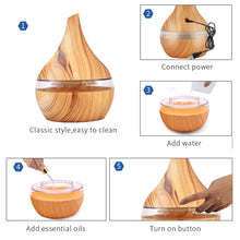 Charger l'image dans la galerie,   Searide-Humidificateur d'air USB Diffuseur d'arômes d'huile essentielle Aromatherapy en bois pour la maison